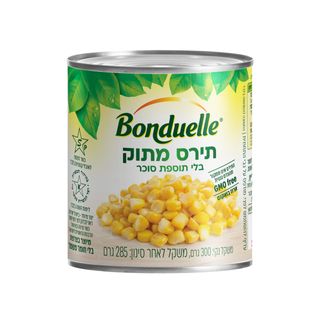 שימורי תירס מתוק בלי סוכר בונדואל 300 גר