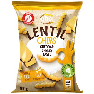 חטיף ציפס עדשים בטעם גבינה צדר 100 גר