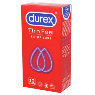 קונדומים Durex Thin Feel Extra Lube דקים 12 יחידות