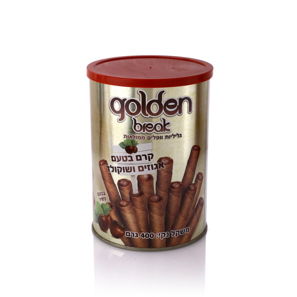 גלילי ופל במילוי קרם אגוזים וקקאו