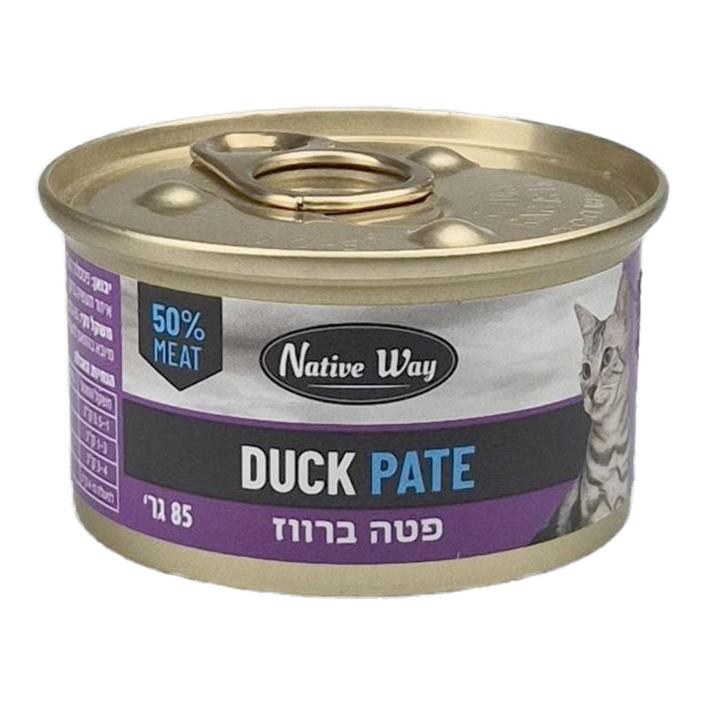 שימורי נייטיב פטה ברווז לחתול 85 גרם
