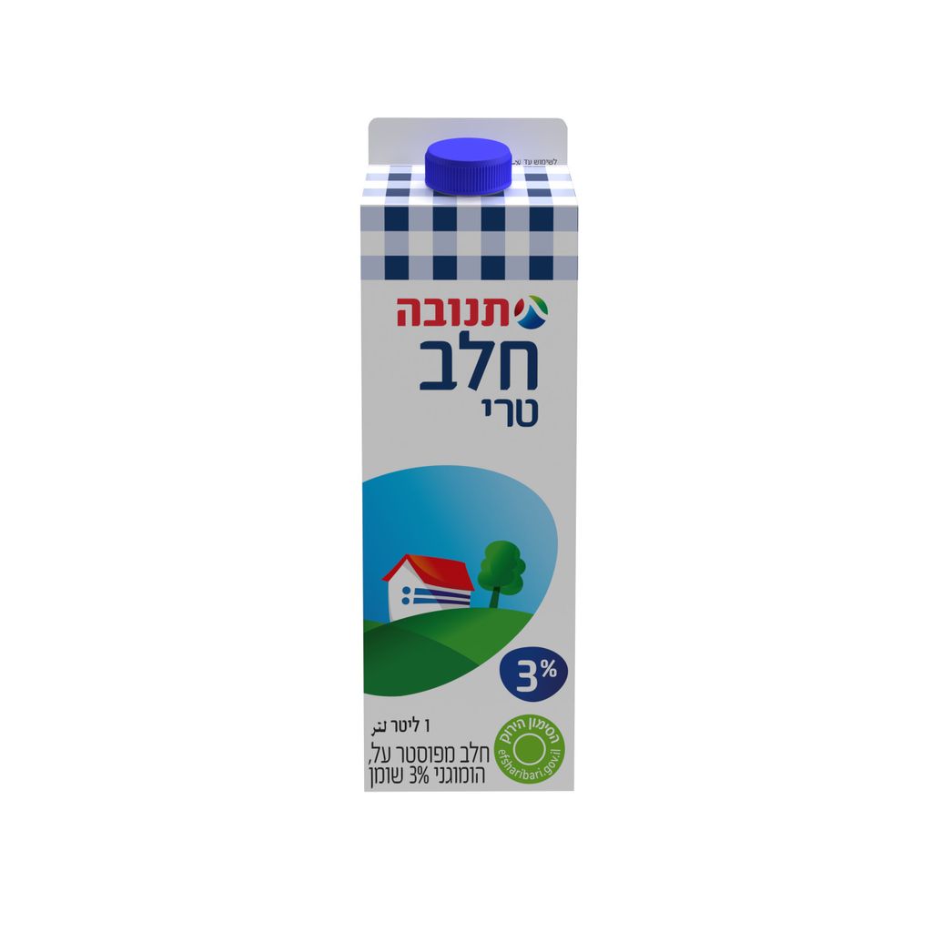 חלב תנובה 3% בקרטון 1 ליטר