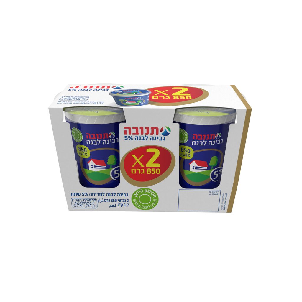 גבינה לבנה 5% תנובה מארז 850X2ג' בדץ