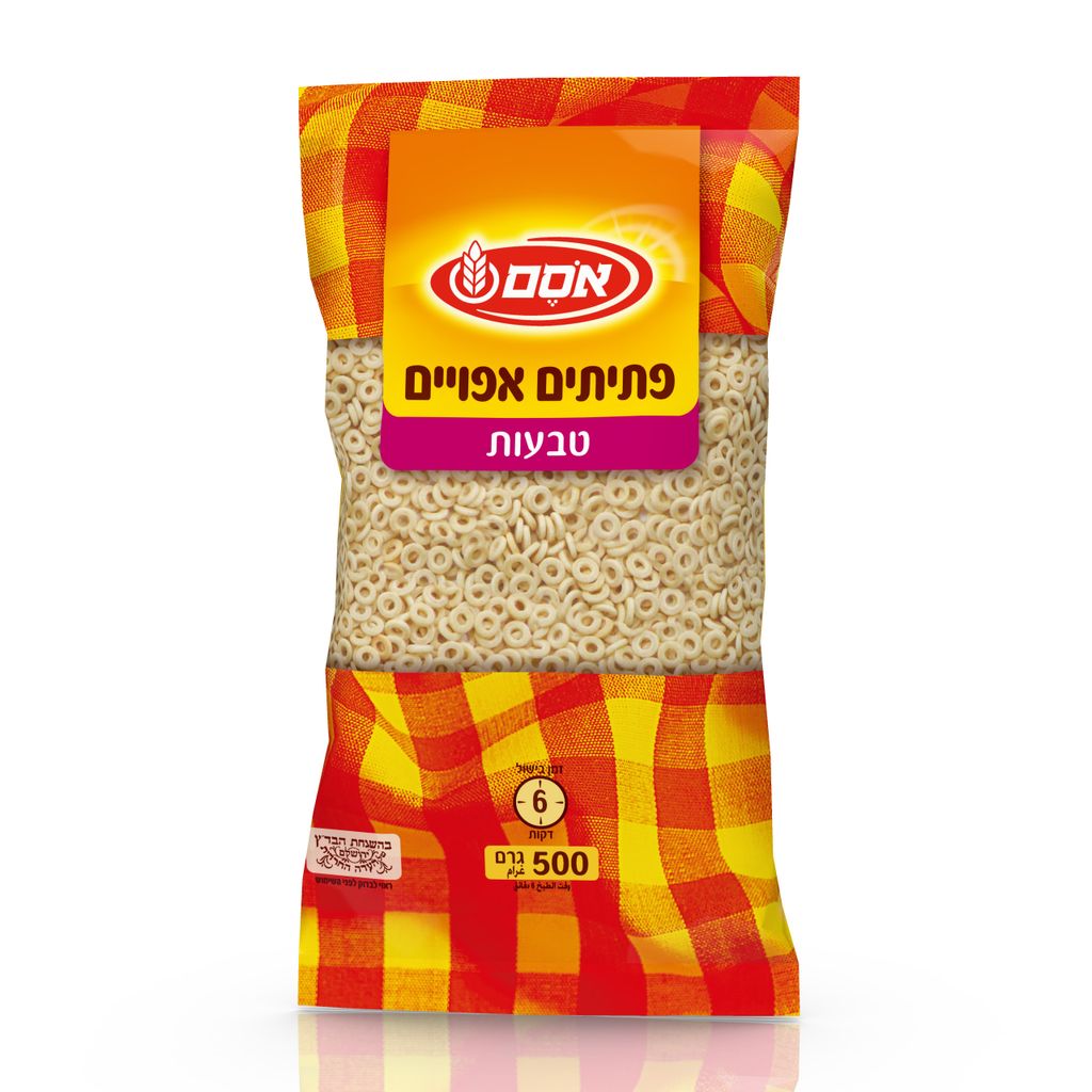 אסם פתיתים אפויים טבעות 500 גרם