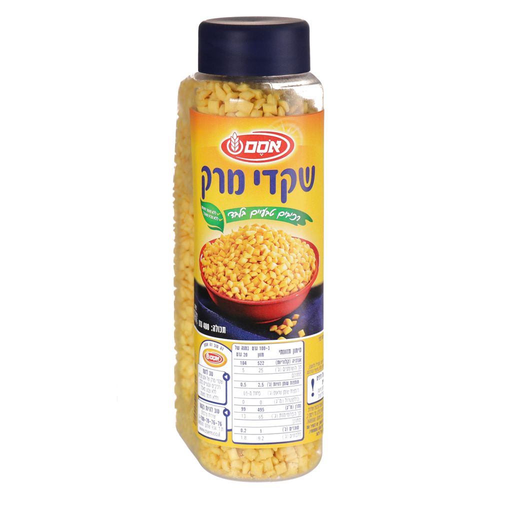 שקדי מרק רכיבים טבע.מיכל 400ג' אסם