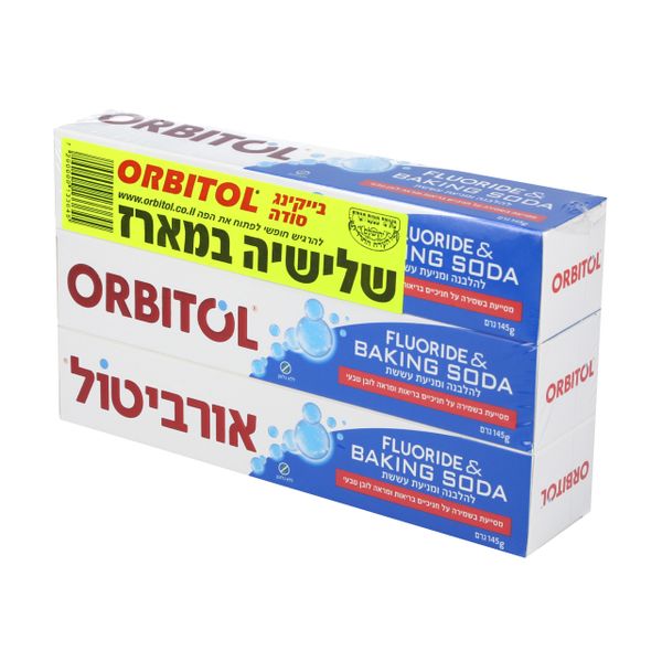 משחת שיניים אורביטול סודה שלישייה בטעם מנט