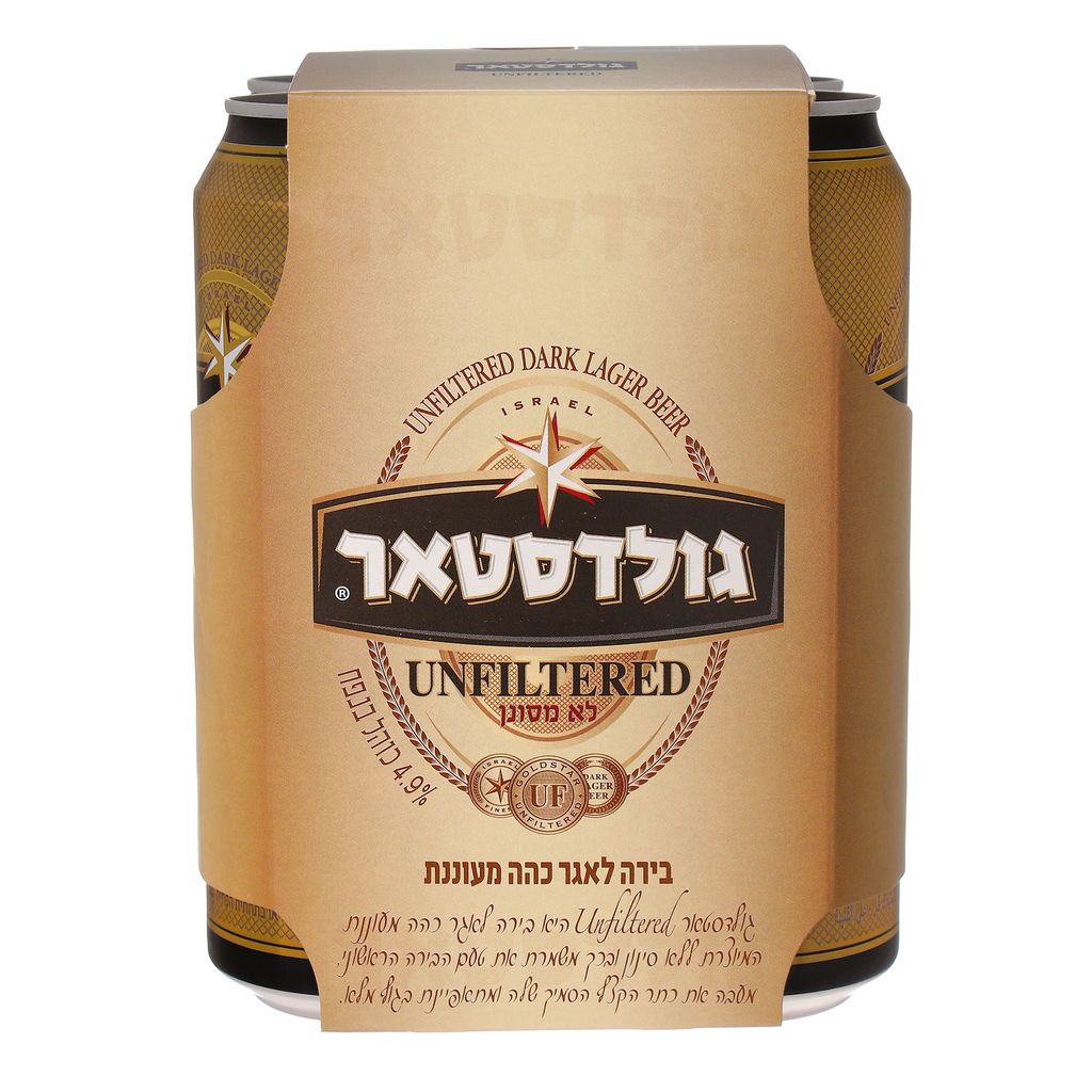 רביעיית פחיות גולדסטאר לא מסונן 500 מ"ל