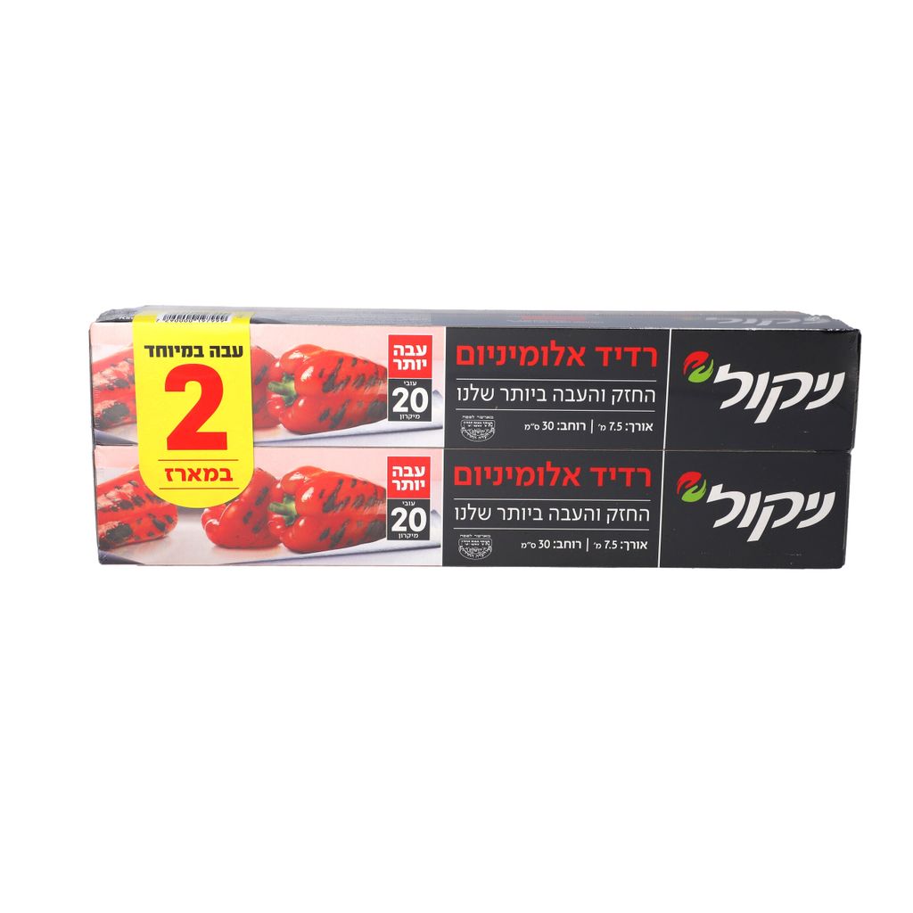 זוג רדידי אלומיניום עבה 30 סמ*7.5מ 20מיק