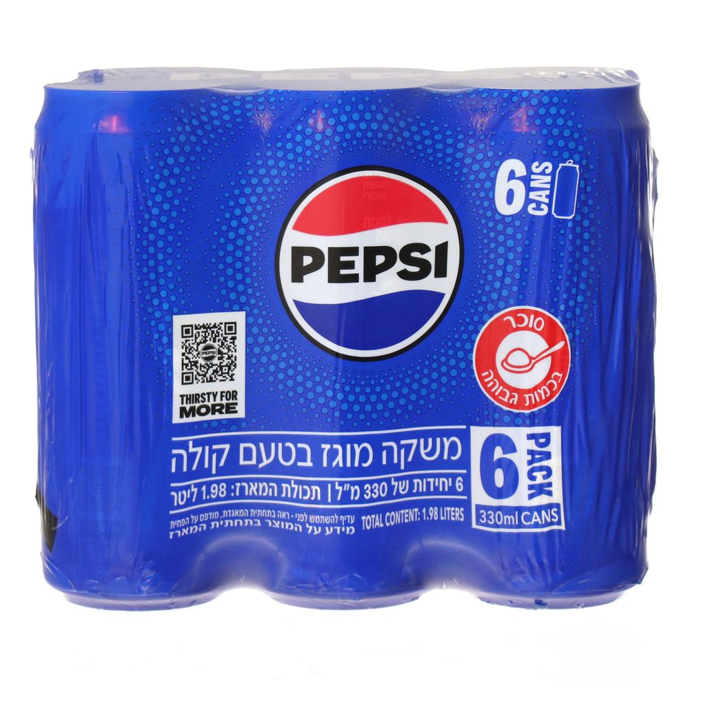פפסי פחיות 330*6 מ"ל