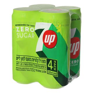 רביעיית פחיות סבן אפ זירו 330X4 מ"ל
