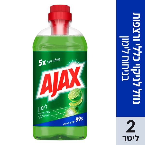 אג'קס נוזל ניקוי כללי ורצפות בניחוח לימון