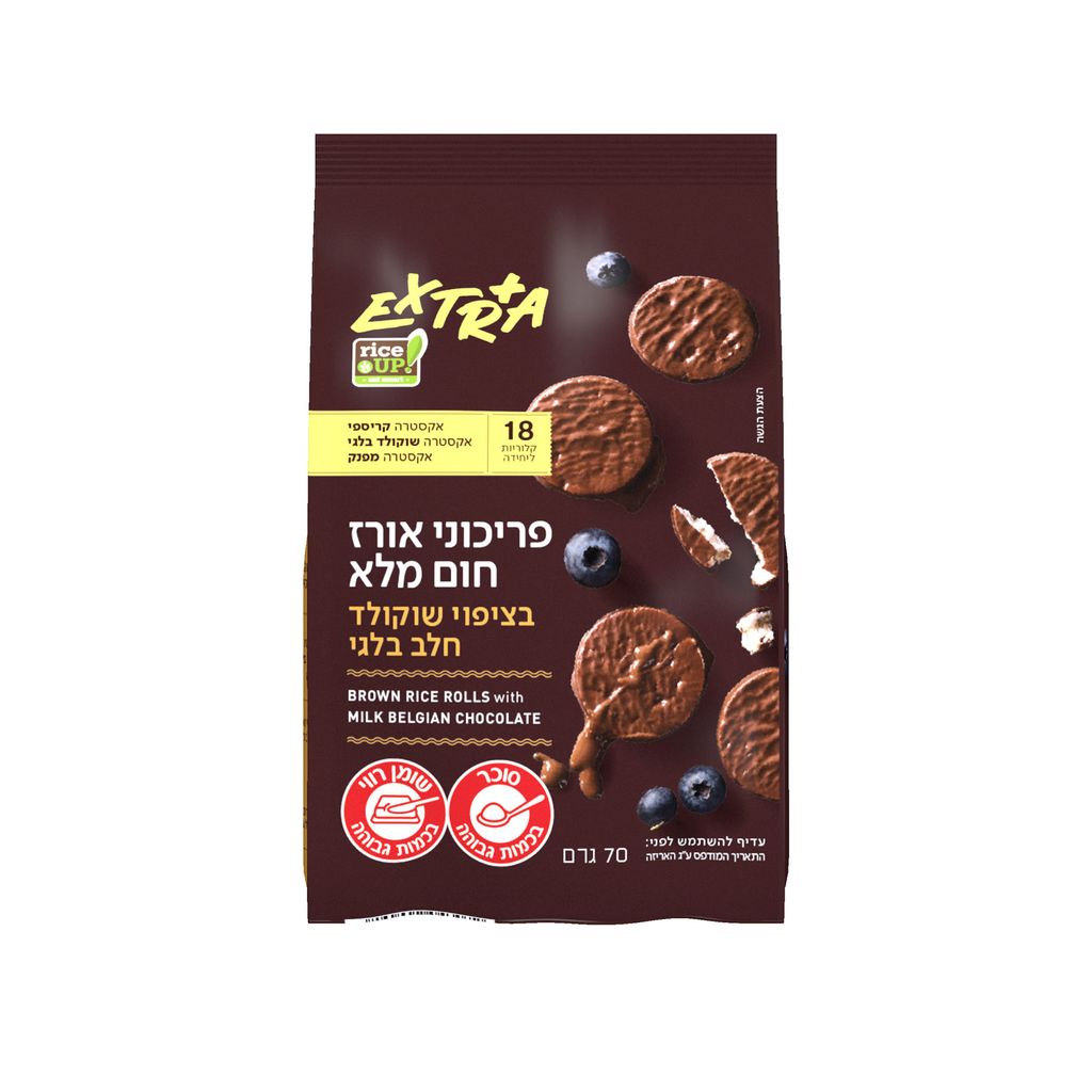 אקסטרה פריכוני אורז בציפוי שוקולד חלב בלגי