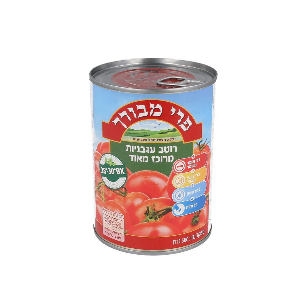 עגבניות תרכיז 28% A2 פרי מבורך 600ג'