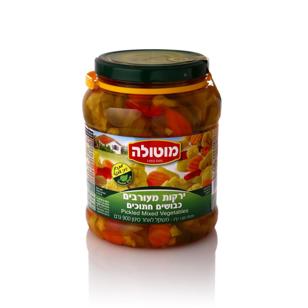 ירקות מעורבים כבושים חתוכים צנצנת PET
