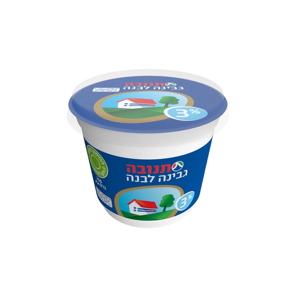 גבינה לבנה 3% 250 גרם בדצ