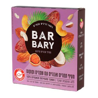 ברבריא חטיף תמרים שקדים וקוקוס 4 יח'