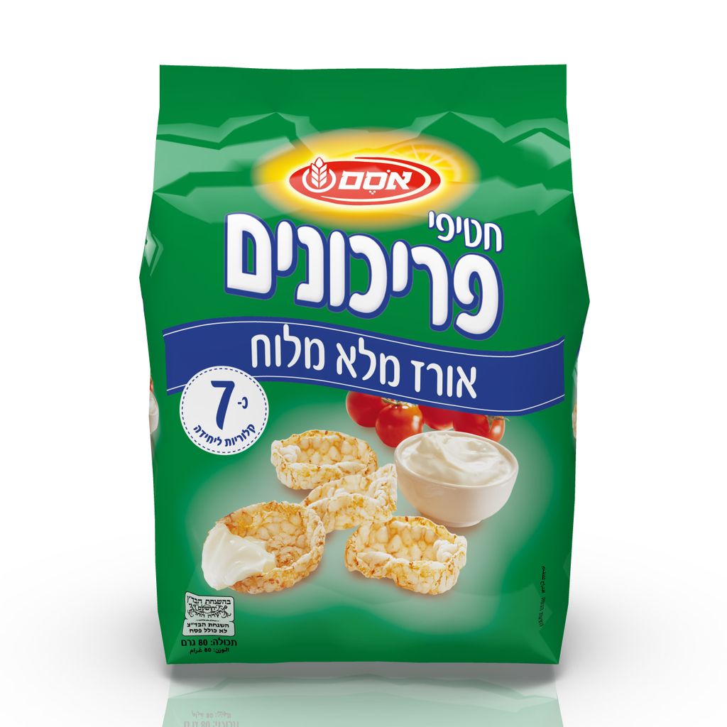 אסם חטיפי פריכונים מלוח גלי 12*80גרם