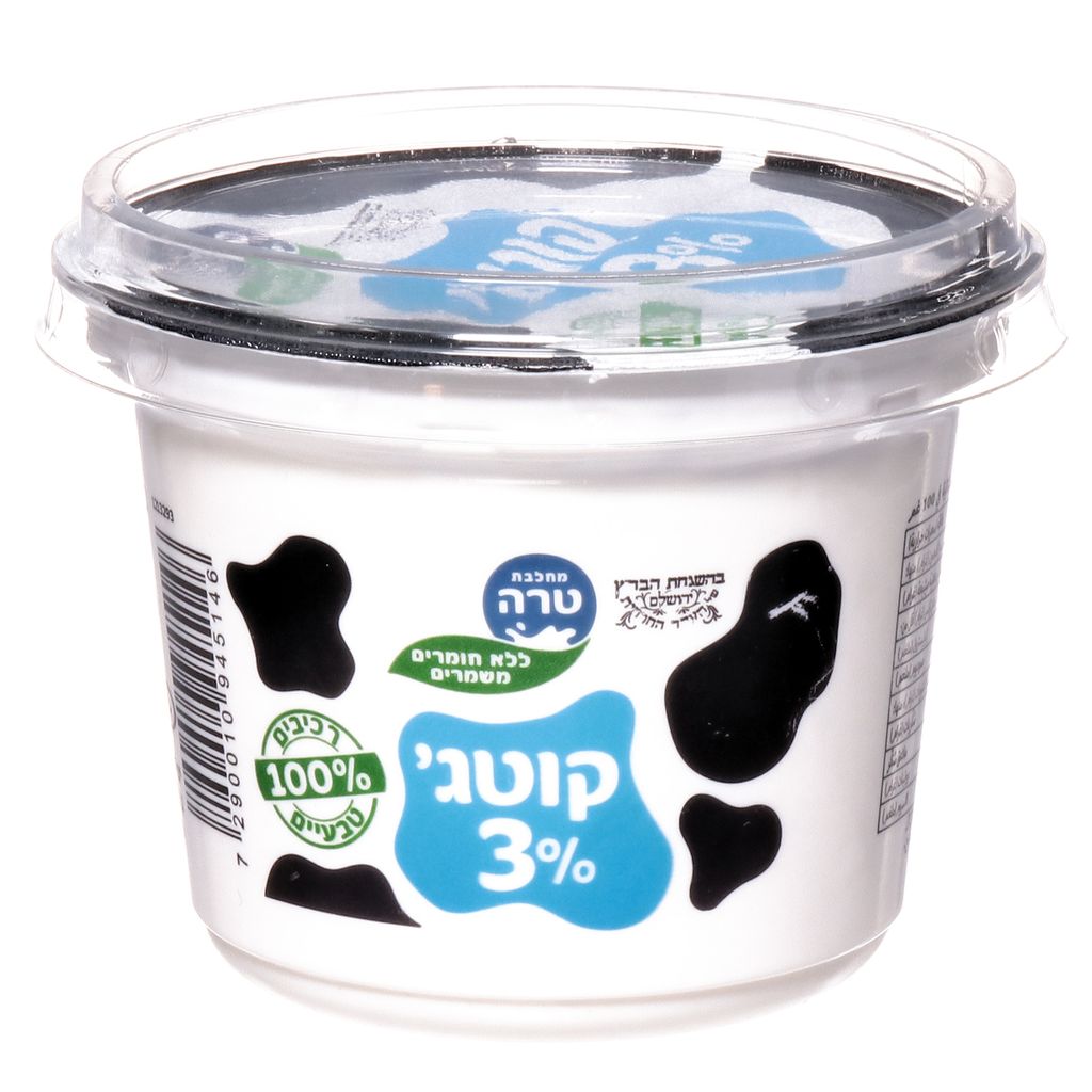 קוטג' 3% שומן, רכיבים טבעיים , 250 גרם