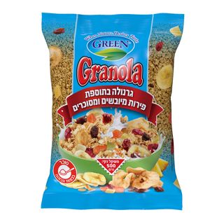 גרנולה פירות מיובשים ומסוכרים 500 גרם