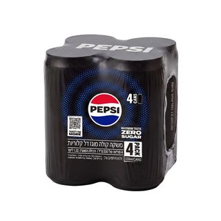 רביעיית פחיות פפסי זירו 330X4 מ"ל