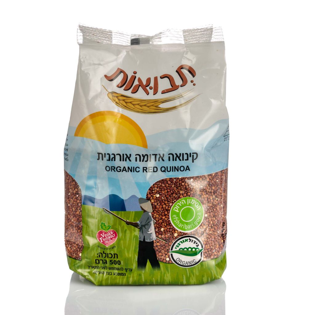תבואות קינואה אדומה אורגנית 500 גרם