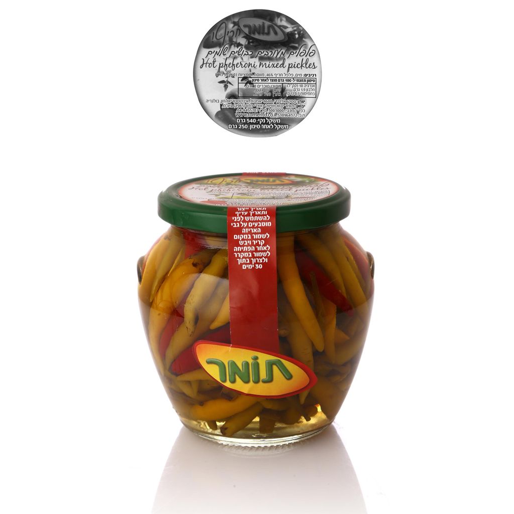 פלפלים מעורבים כבושי