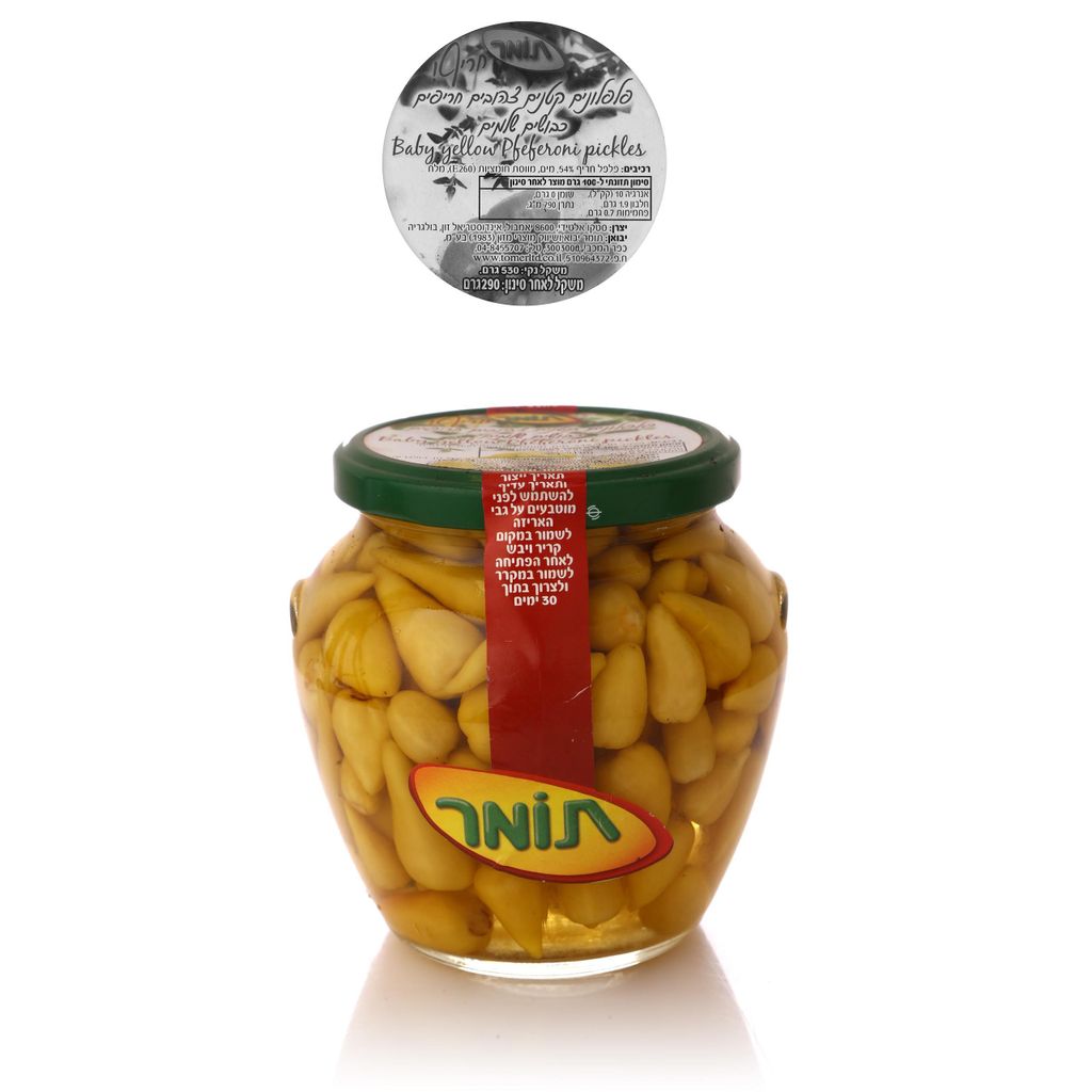 פלפלונים צהוב בחומץ חריף6X