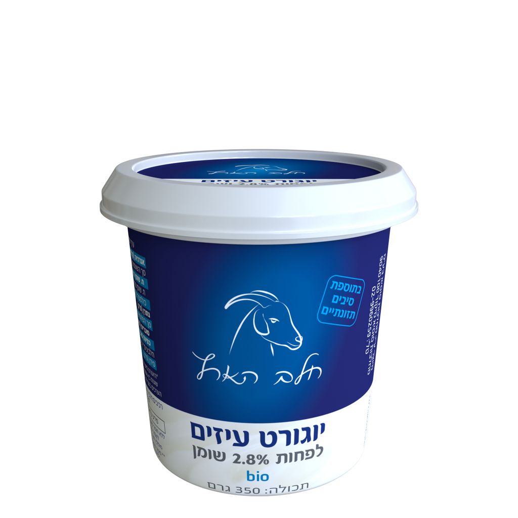 חלב הארץ,יוגורט עיזים בגביע 350 גר' לפחות 2.8% שומן