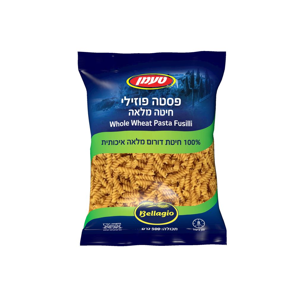 טעמן פסטה ספירלה חיטה מלאה 500ג