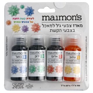 מארז צבעי ג'ל למאכל בצבעי הקשת
