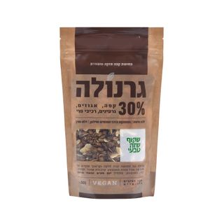 שקוף שזה טבעי, גרנולה 30% קפה, אגוזים, גרעינים ורכיבי פרי