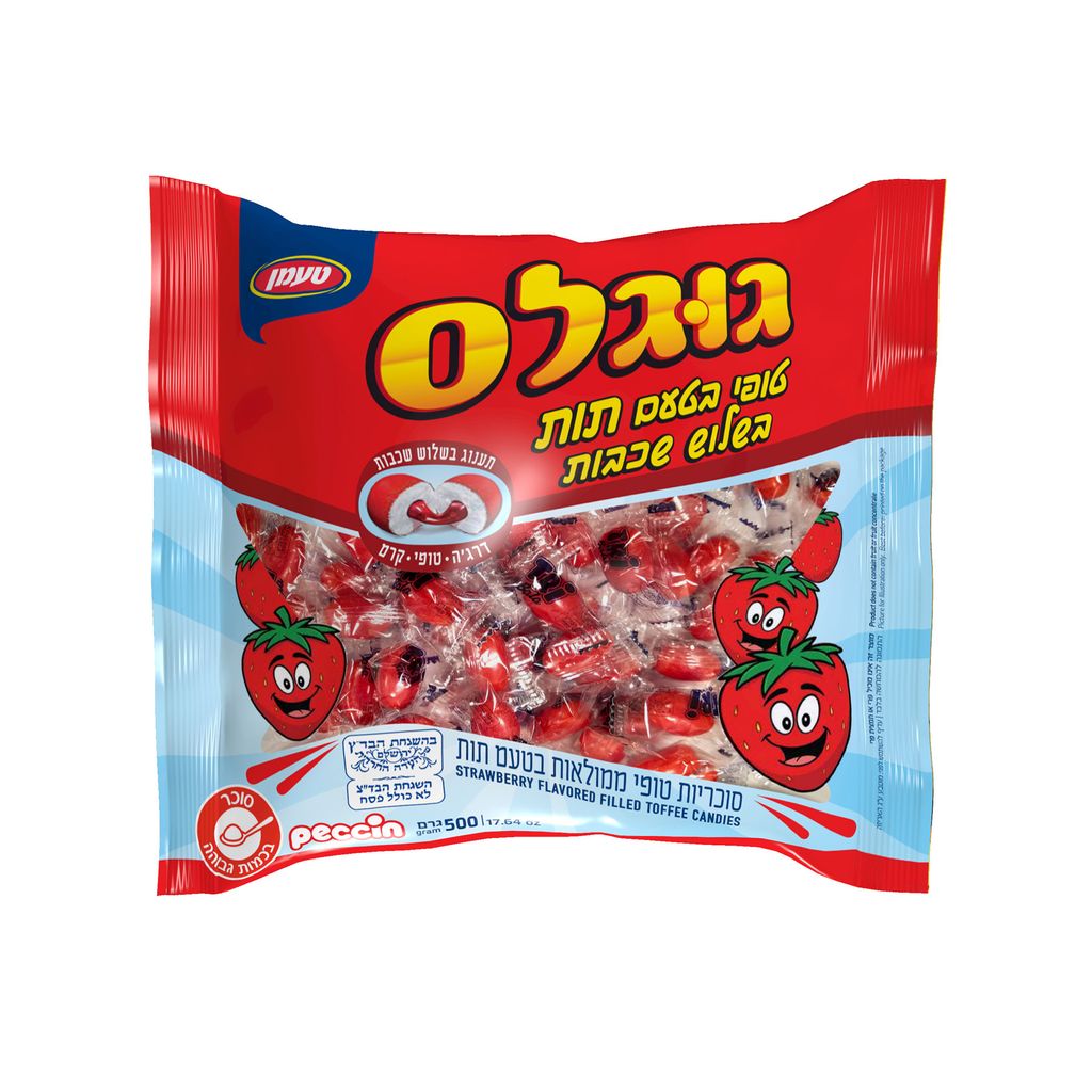 טופי 3 שכבות בטעם תות 500גרם