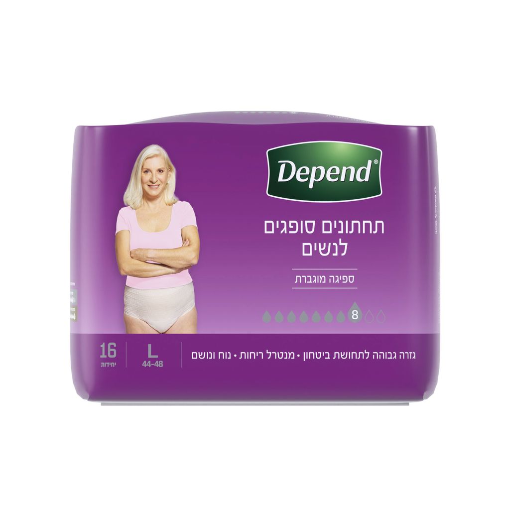 דיפנד תחתון סופג L נשים 16 יח גזרה גבוהה