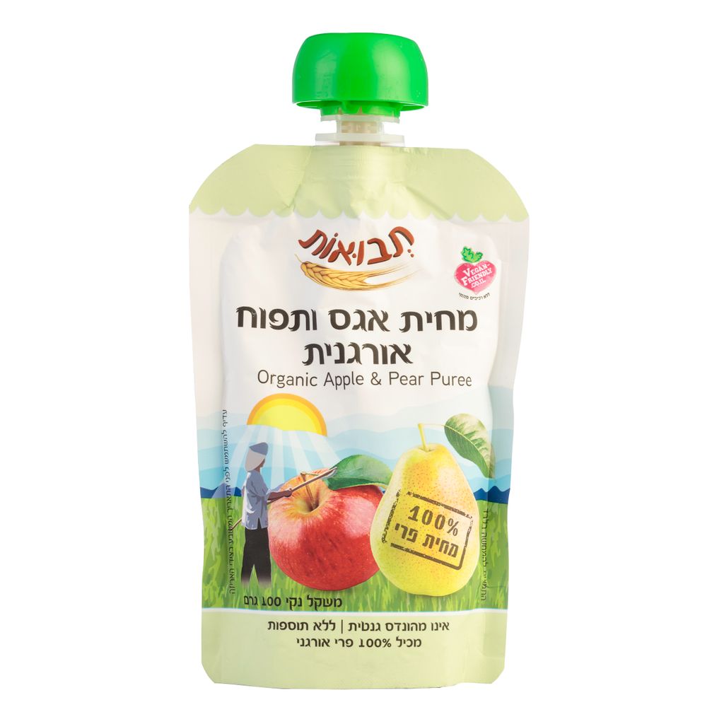 מחית אגס ותפוח אורגנ