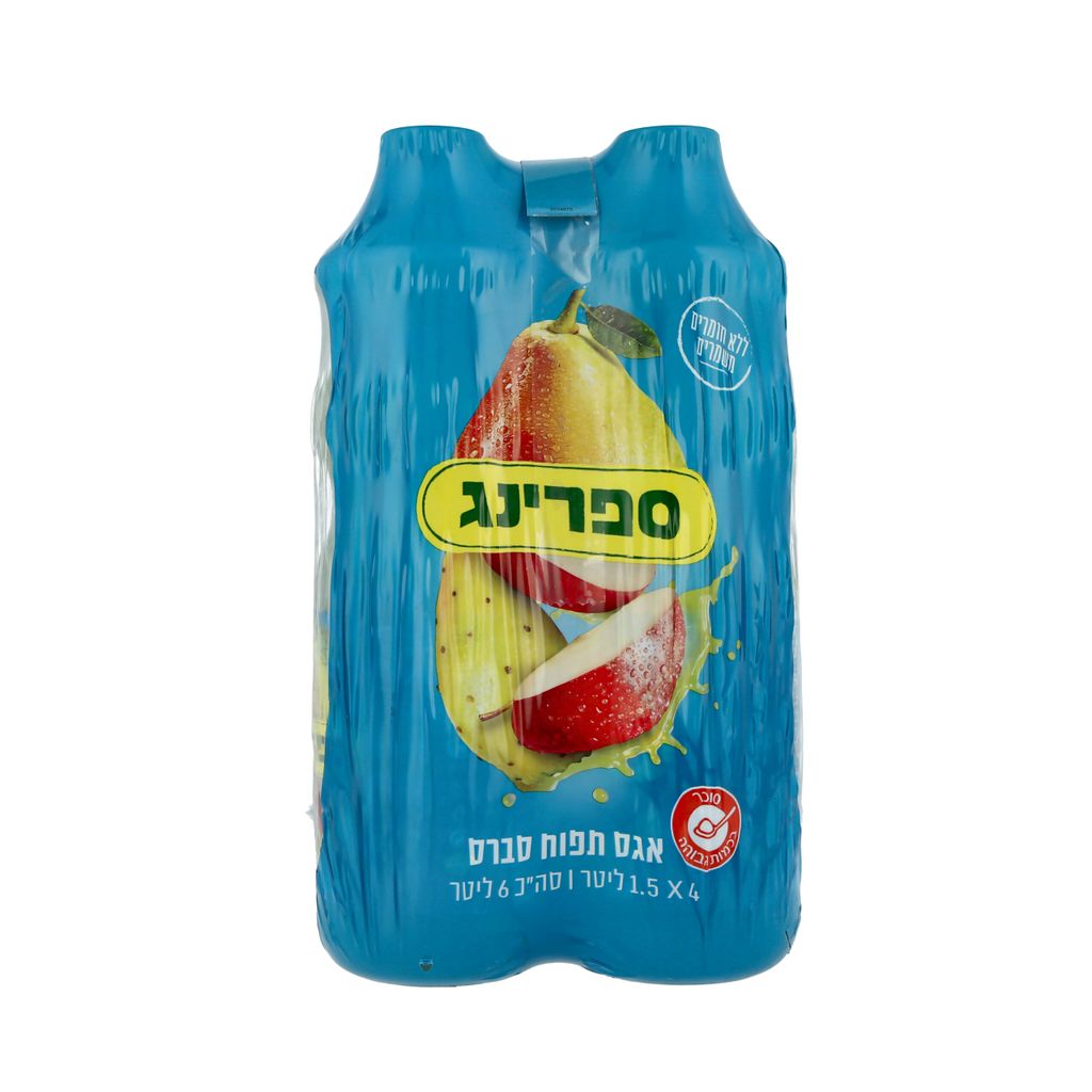 ספרינג בטעם אגס תפוח סברס רביעיה * 1.5 ל'