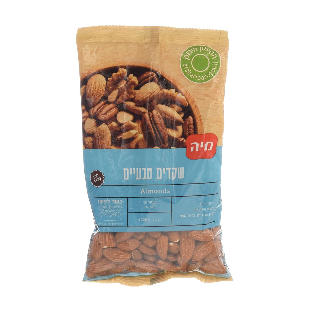 שקדים טבעי 400גרם מיה