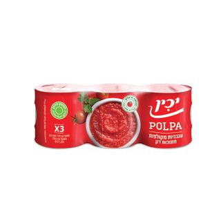 עגבניות פולפה מקולפות יכין  400 גר' מארז 3 יח'