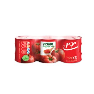 עגבניות מקולפות מרוסקות יכין 400 גרם מארז 3 יח'