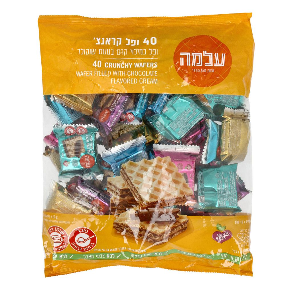 וופל קראנצ' במילוי בטעם שוקולד 30 יח'