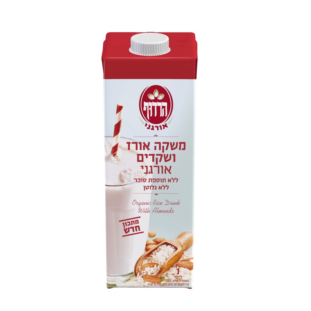 משקה אורז ושקדים אורגני ללא סוכר וללא גלוטן 1 ליטר הרדוף