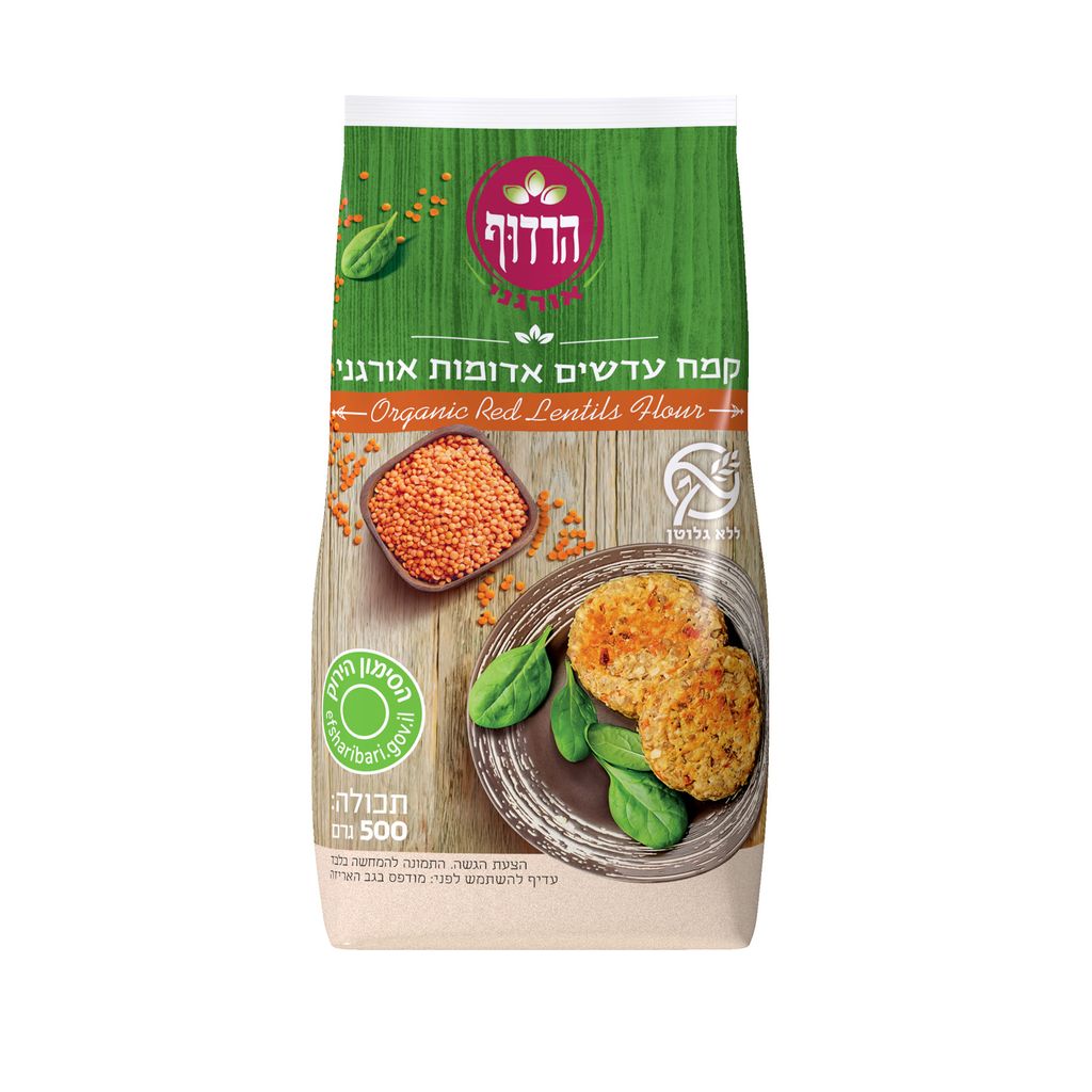 קמח עדשים אדומות אורגני