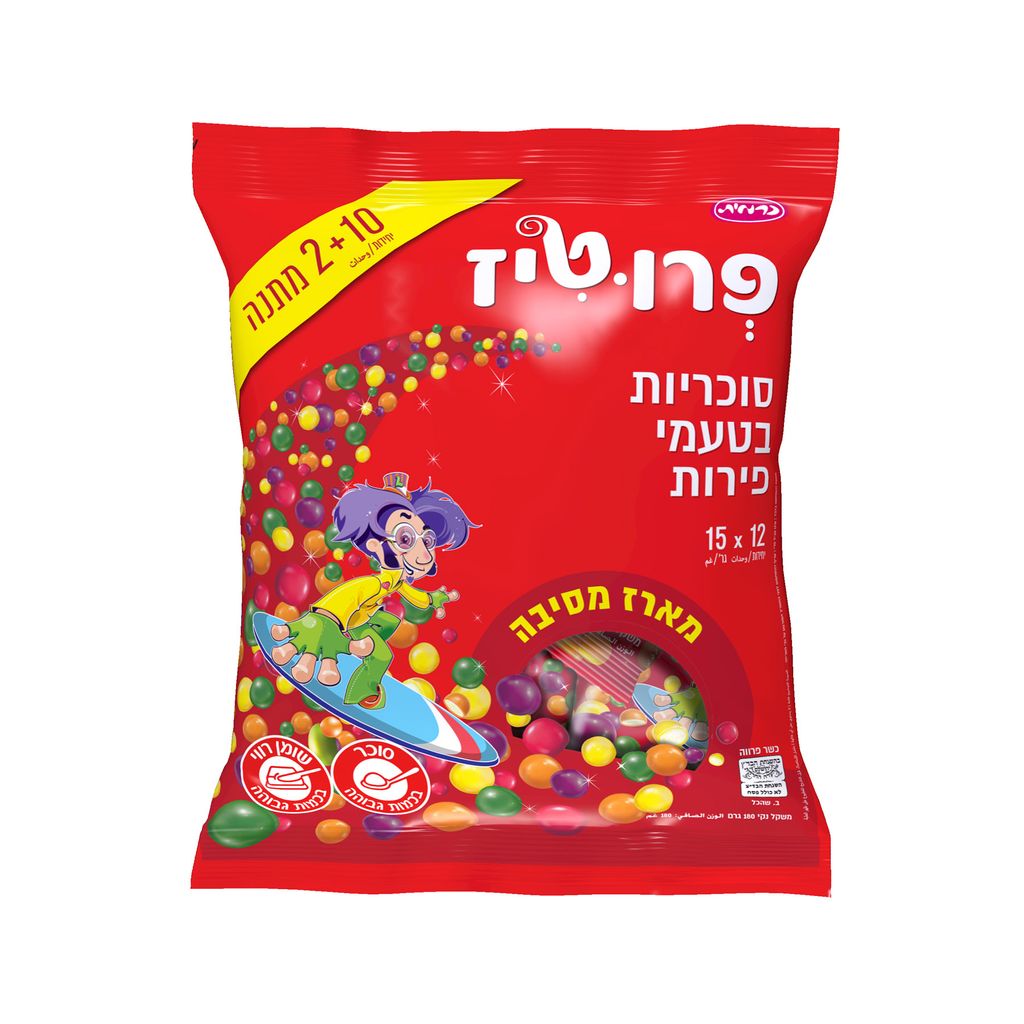 סוכריות רכות בטעמי פירות פרוטיז מארז 15 גרם*12 יח'