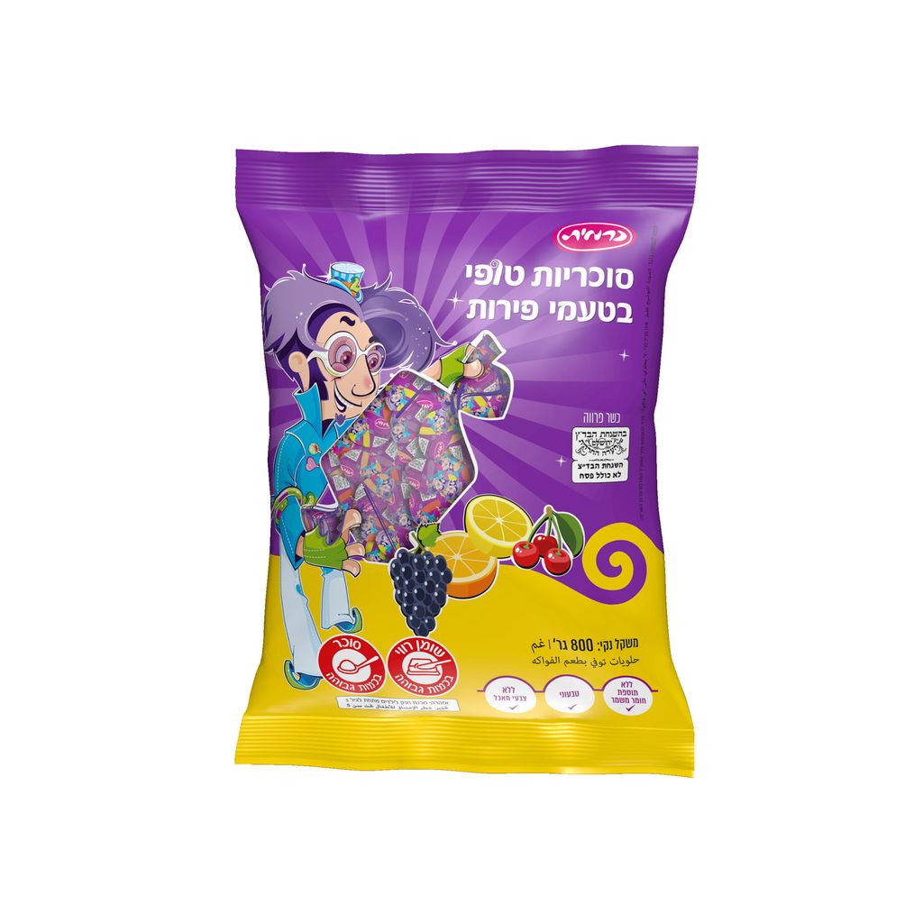 סוכריות טופי בטעם פירות כרמית 800 גר