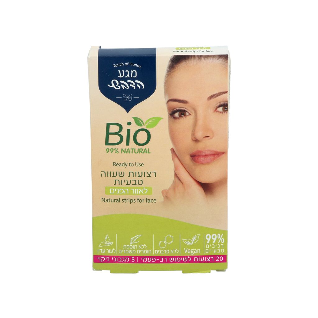 מגע הדבש רצועות שעווה BIO לפנים מגבוני