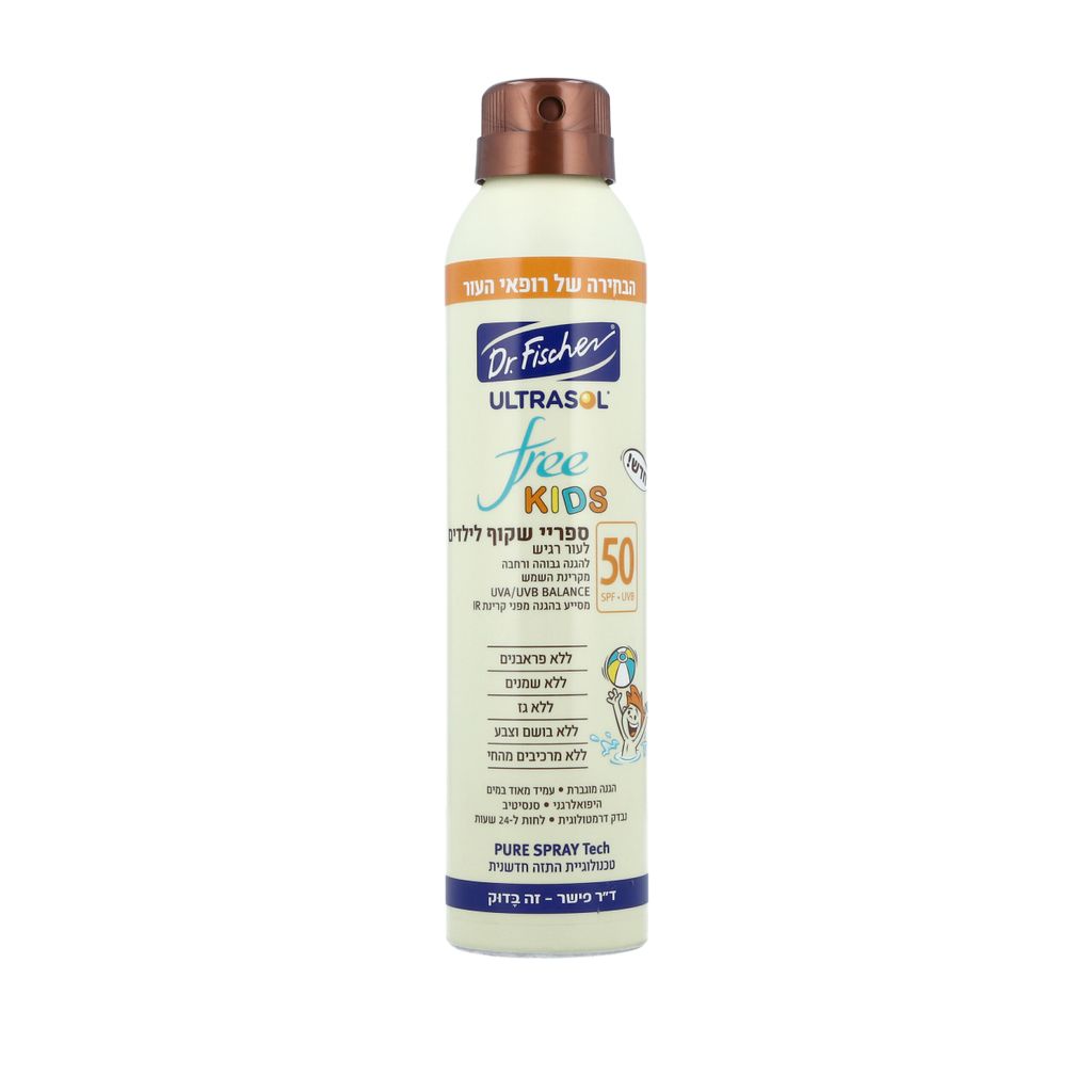 אולטרסול FREE קידס ספריי שקוף SPF50 200