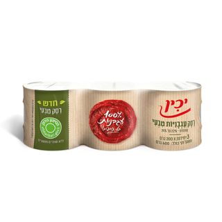 רסק עגבניות טבעי יכין 200*3 גרם
