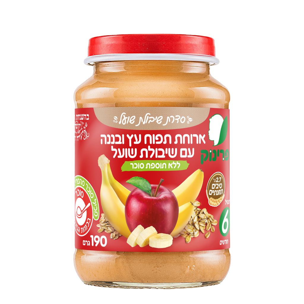 פרינוק ארוחת תפוח עץ ובננה עם שיבולת שועל