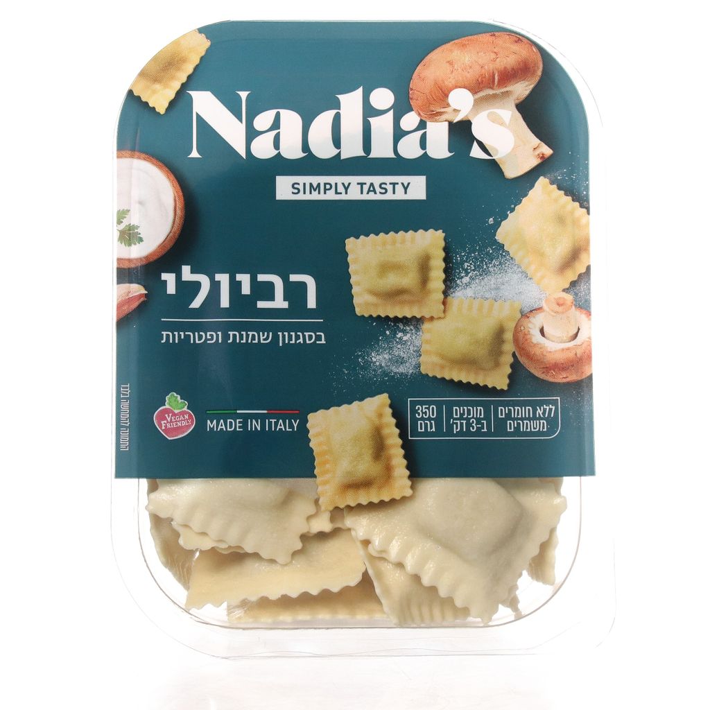 רביולי בסגנון שמנת ופטריות  350 גרם