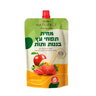 מחית תפוחי עץ בננות ותות 90 גרם נטורלה