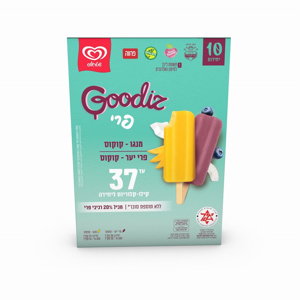 מאגדת גלידה גודיס פרי מנגו קוקוס פרי יער